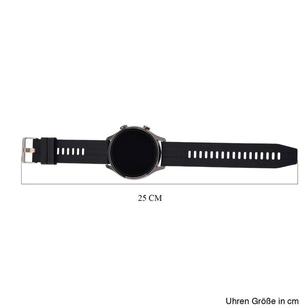 L10 Smartwatch, 1.5 Zoll HD Display, Herzfrequenz-, Blutdruck- und Blutsauerstoffmessung, Schwarzes Silikonarmband image number 9