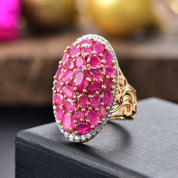 Afrikanischer Rubin, rosa Turmalin und Zirkon-Ring - 8,66 ct.