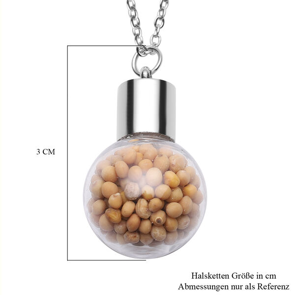 Senfkorn Anh&auml;nger mit Kette ca. 50 cm Edelstahl image number 6