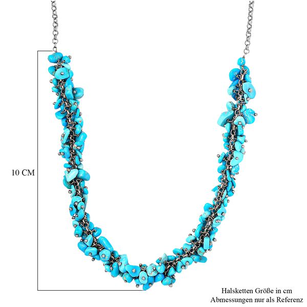 Amerikanische, nat&uuml;rliche Sleeping Beauty T&uuml;rkis Halskette in Silber, 80,00 ct. image number 6