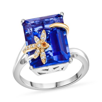 GP Trionfo Kollektion- Tansanit-Farbe Quarz, Citrin, Zirkon und Kanchanaburi blauer Saphir-Ring - 12,49 ct.