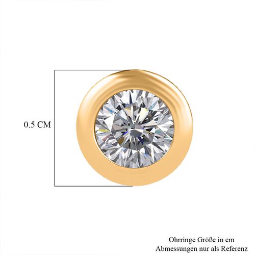 LUXURIANT DIAMOND- SI Labor Diamant Ohrringe, 925 Silber 750 Gelbgold Vermeil - 0,25 ct. image number 5