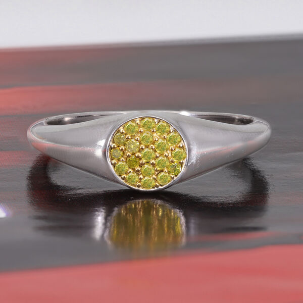 Gelber Diamant Ring 925 Silber platiniert  ca. 0,20 ct image number 3