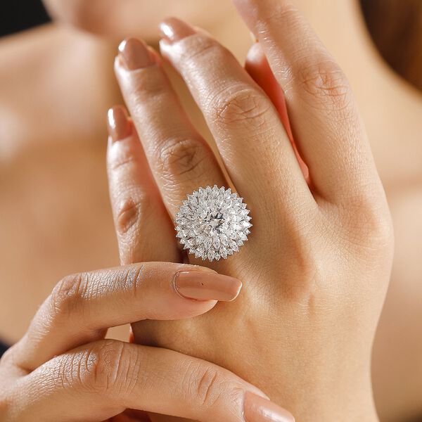 J Francis gefertigt mit SWAROVSKI- Wei&szlig;er Swarovski Zirkonia Anh&auml;nger image number 3