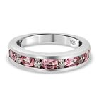 Rosa Turmalin und Zirkon Band Ring 925 Silber platiniert (Größe 16.00) ca. 1,03 ct