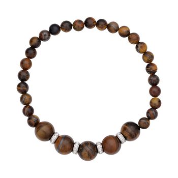 Gelbes Tigerauge Armband, ca. 19 cm, 316L Edelstahl ca. 72.20 ct