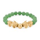 Grüner Aventurin Armband, flexibel, vergoldet ca. 150.00 ct