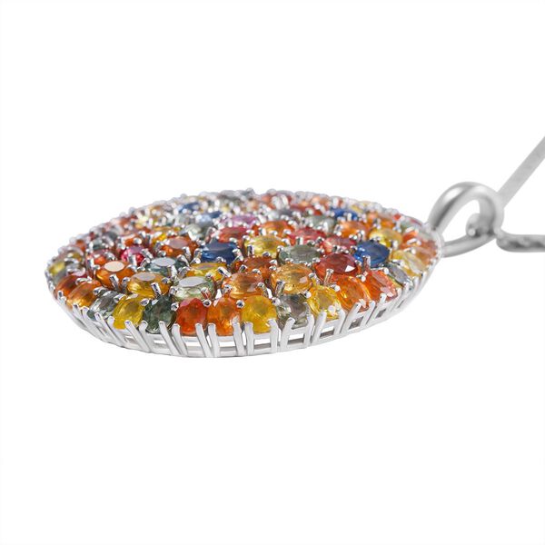 Mehrfarbiger Saphir Anhänger mit Kette, ca. 18,15 ct. image number 2