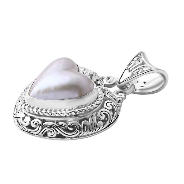 D'Joy Royal Bali - Blauer Mabe Perle Herz Anhänger image number 2