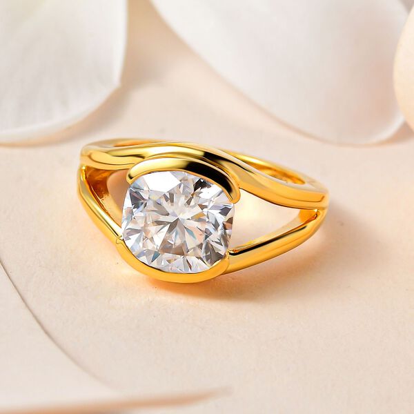 Moissanit Solit&auml;r Ring - 3,42 ct. image number 8