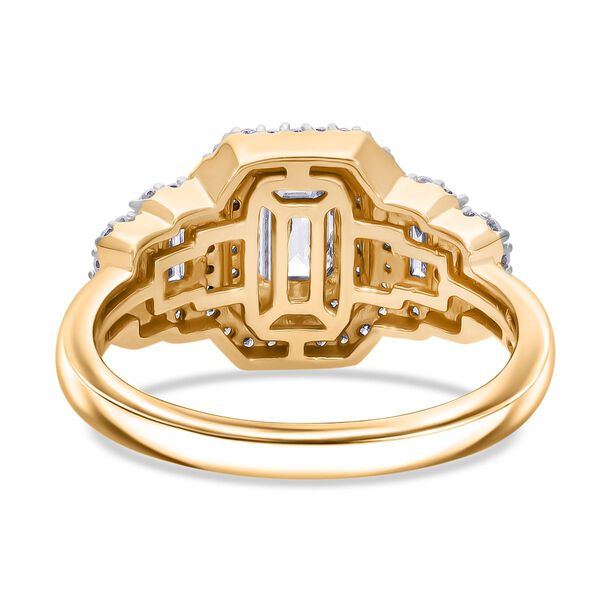 LUXURIANT SGL zertifizierter VS-EF Labor Diamant Ring, 925 Silber Gelbgold Vermeil - 1 ct. image number 4