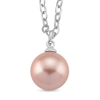 Rosa Muschelkernperle (8-12 mm), Rosa Kristall Schmuckset 316L Edelstahl, Nickelfreies Messing