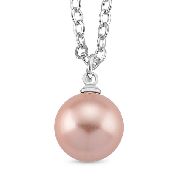 Rosa Muschelkernperle (8-12 mm), Rosa Kristall Schmuckset 316L Edelstahl, Nickelfreies Messing image number 3