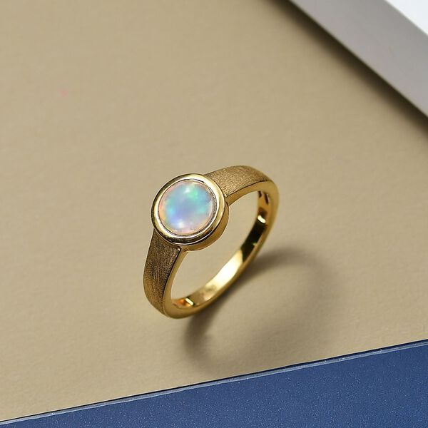 D'Joy AA Natürlicher, äthiopischer Welo Opal Ring 925 Silber 750 Gelb Vergoldet (Größe 18.00) (10-15 Werktage Lieferzeit) ca. 1.03 ct image number 1
