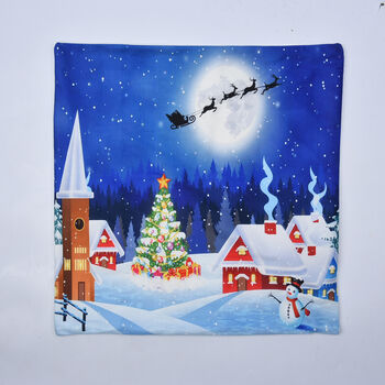 WeihnachtsKissen mit F&uuml;llung und LED licht, Gr&ouml;&szlig;e 45x45 cm, Weinachtsmond