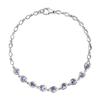 Tansanit-Armband, ca. 20 cm, 925 Silber platiniert ca. 1.31 ct