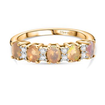 D'Joy nat&uuml;rlicher, &auml;thiopischer Welo Opal und Zirkon Ring - 0,75 ct.