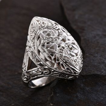 Floraler Ring, 925 Silber, ca. 6,79g