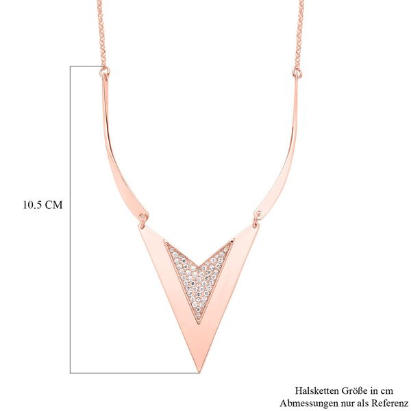 Wei&szlig;e Kristall-Halskette in Ros&eacute;goldton, 50 cm - 0,80 ct. image number 5