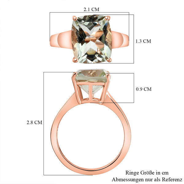 Prasiolith-Ring, 925 Silber ros&eacute;vergoldet  ca. 5,50 ct image number 7