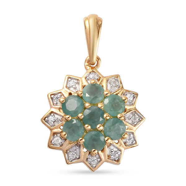 Grandidierit und Zirkon Anh&auml;nger 925 Silber vergoldet ca. 1,43 ct