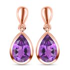 Rose de France Amethyst Ohrringe, 925 Silber Roségold Vermeil ca. 2.35 ct