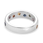 Mehrfarbig Saphir Band Ring 925 Silber Platin-Überzug image number 5