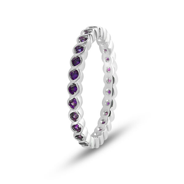 LUSTRO STELLA - Amethyst Zirkonia-Ring, 925 Silber  ca. 0,78 ct image number 5