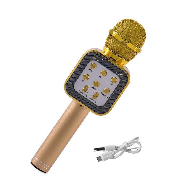 Multifunktions Karaoke Mikrofon, Gold image number 0