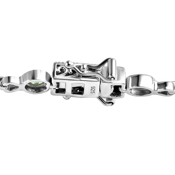 Nat&uuml;rliches Merelani Mint-Granat Armband, ca. 19 cm, 925 Silber platiniert ca. 2.60 ct image number 4