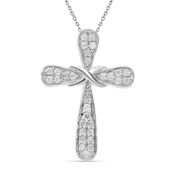 Diamant Anh&auml;nger, 925 Silber platiniert - 0,33 ct.