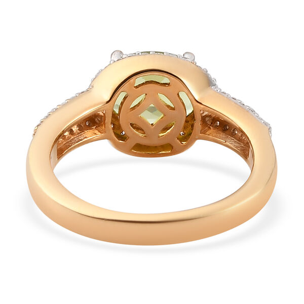 Nat&uuml;rlicher Peridot und Zirkon-Ring, 925 Silber vergoldet  ca. 2,32 ct image number 6