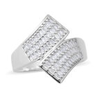 LUSTRO STELLA - Zirkonia Bypass Ring 925 Silber rhodiniert (Größe 16.00) ca. 0,55 ct