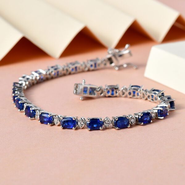 Kaschmir Kyanit und Zirkon-Armband, 19 cm - 13,02 ct. image number 2