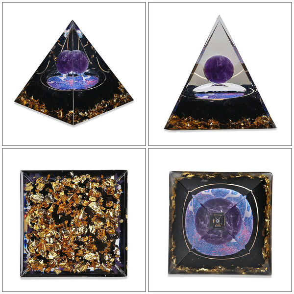 Edelstein Pyramide mit Obsidian und Amethyst, Amethyst image number 6