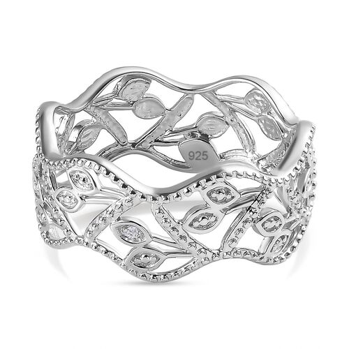ALLORO Ring mit Diamantakzenten, 925 Silber platiniert image number 0