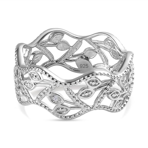 ALLORO Ring mit Diamantakzenten, 925 Silber platiniert image number 0