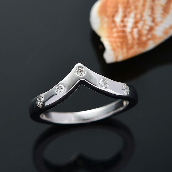 LUXURIANT SI-GH Labor Diamant Ring, 925 Silber rhodiniert - 0,20 ct. image number 2