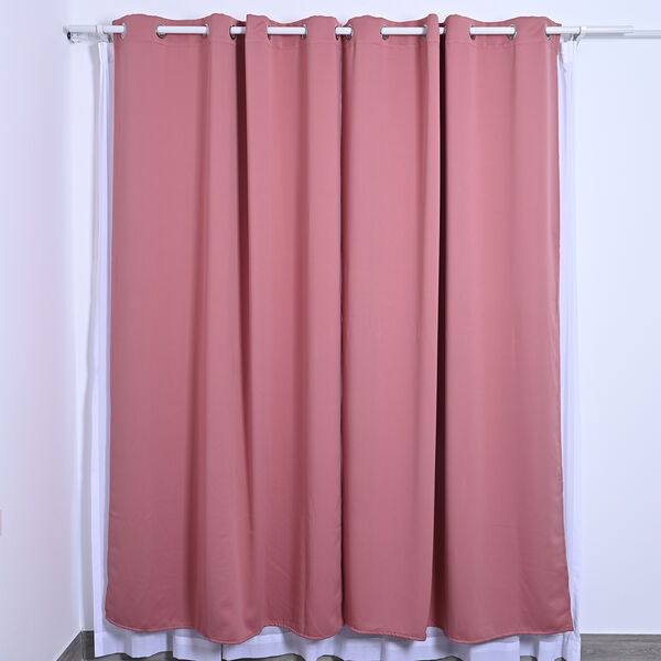 2er-Set blickdichte Vorh&auml;nge mit Metall&ouml;sen, Gr&ouml;&szlig;e 140x240 cm, Blush Rosa image number 0