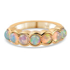 Natürlicher Äthiopischer Opal 7 Stein Ring 925 Silber Gelbgold-Überzug image number 0