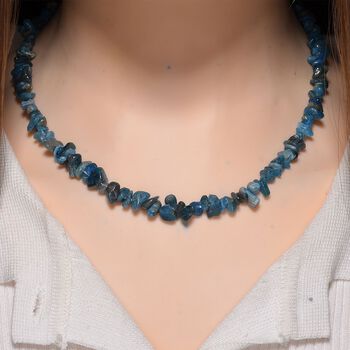 Neon Apatit Halskette, flexibel, Reiner Edelstahl ca. 160.00 ct