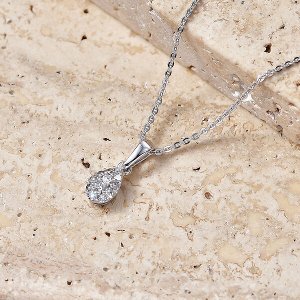 LUXURIANT SI-GH Labor Diamant Anh&auml;nger mit 50cm Kette - 0,15 ct. image number 2
