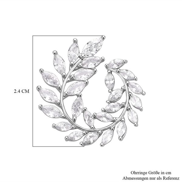 Wei&szlig;e Zirkonia Ohrringe, Nickelfreies Messing image number 5