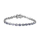 Tansanit Armband, ca. 18 cm, 925 Silber platiniert, ca. 6.39 ct