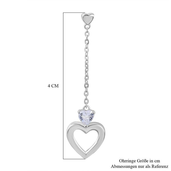 Wei&szlig;er Zirkonia Ohrringe 925 Silber rhodiniert image number 5