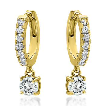 AAA Zirkonia Ohrringe, Messing vergoldet