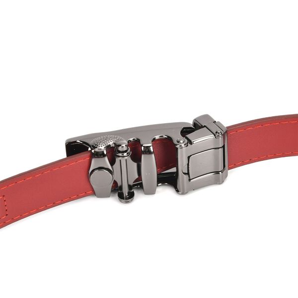 Automatik-Schnallen Lederg&uuml;rtel, Rot image number 8