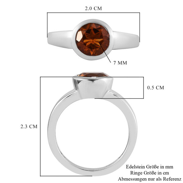 Madira Citrin Solit&auml;r Ring 925 Silber Platin-&Uuml;berzug image number 6