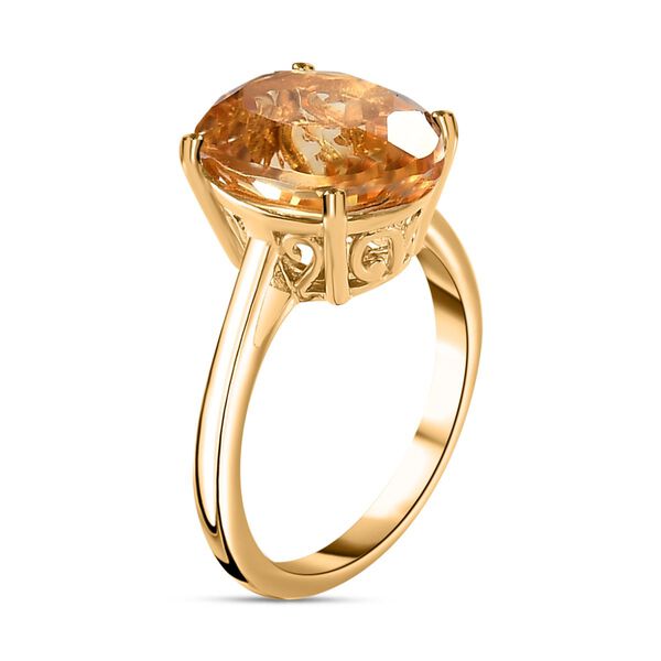 AA Citrin Ring 925 Silber vergoldet (Größe 16.00) ca. 4,56 ct image number 5