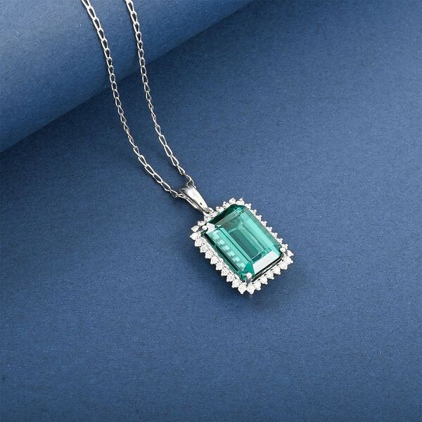 Rhapsody AAAA Pirineu Lagoon Tourmaline, Weißer Diamant Schmuckset 950 Platin ca. 8,15 ct. image number 1